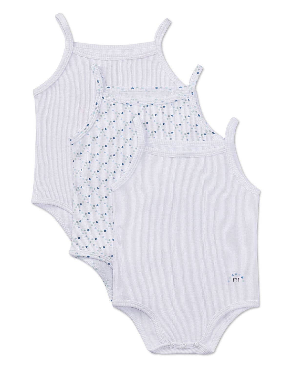 MiniMoi by MeMoi - Wholesale Bodysuit (Footed) - Baby - Ribbed Dot Logo Bodysuits 3 Pack0