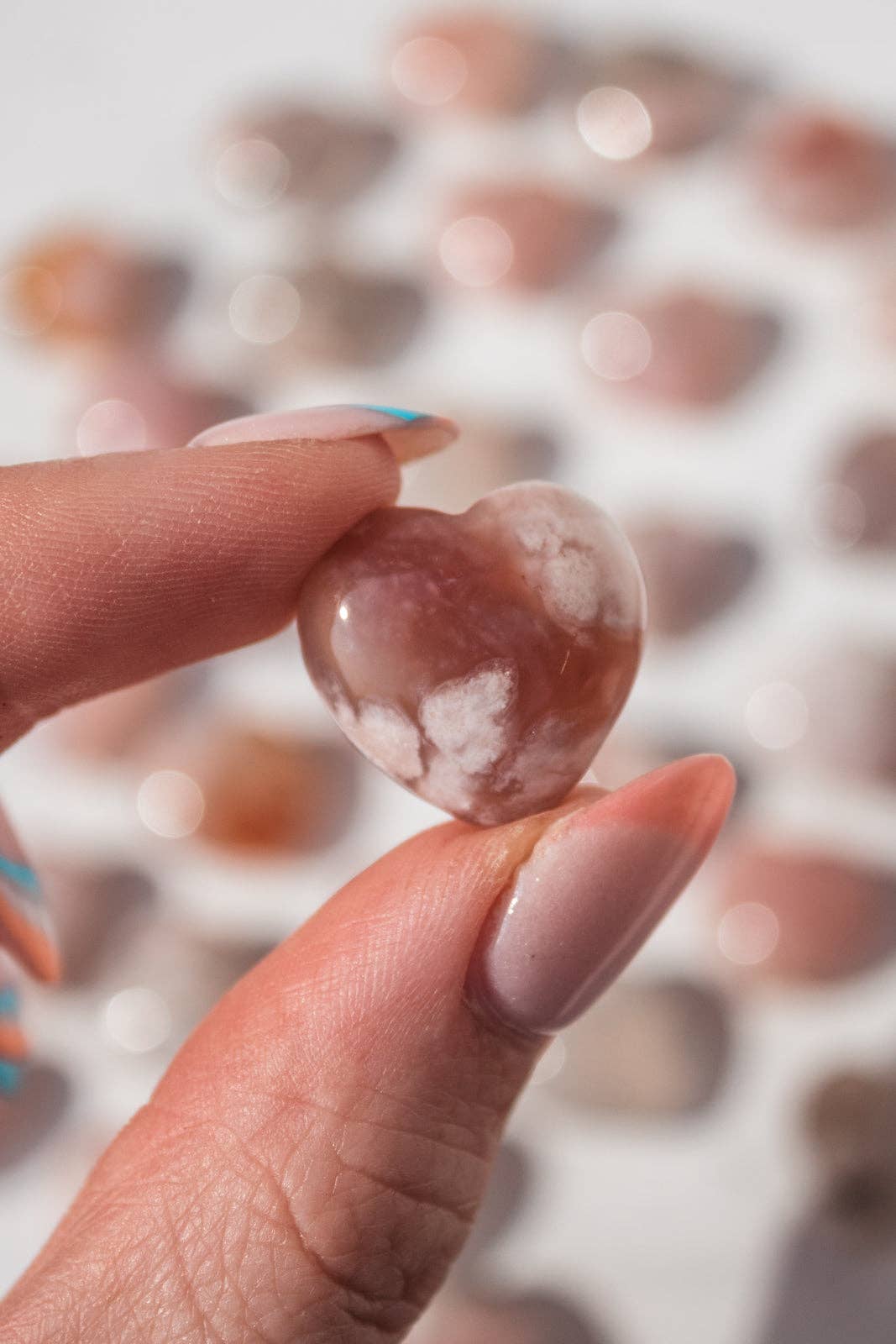 Selene Stone - Wholesale Spiritual Stone/Crystal - Flower Agate Extra Small Heart1