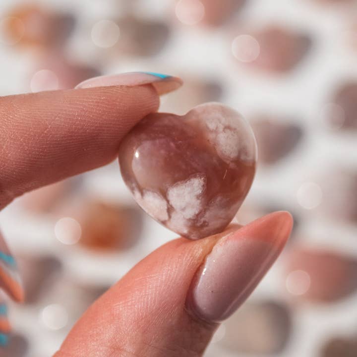 Selene Stone - Wholesale Spiritual Stone/Crystal - Flower Agate Extra Small Heart1