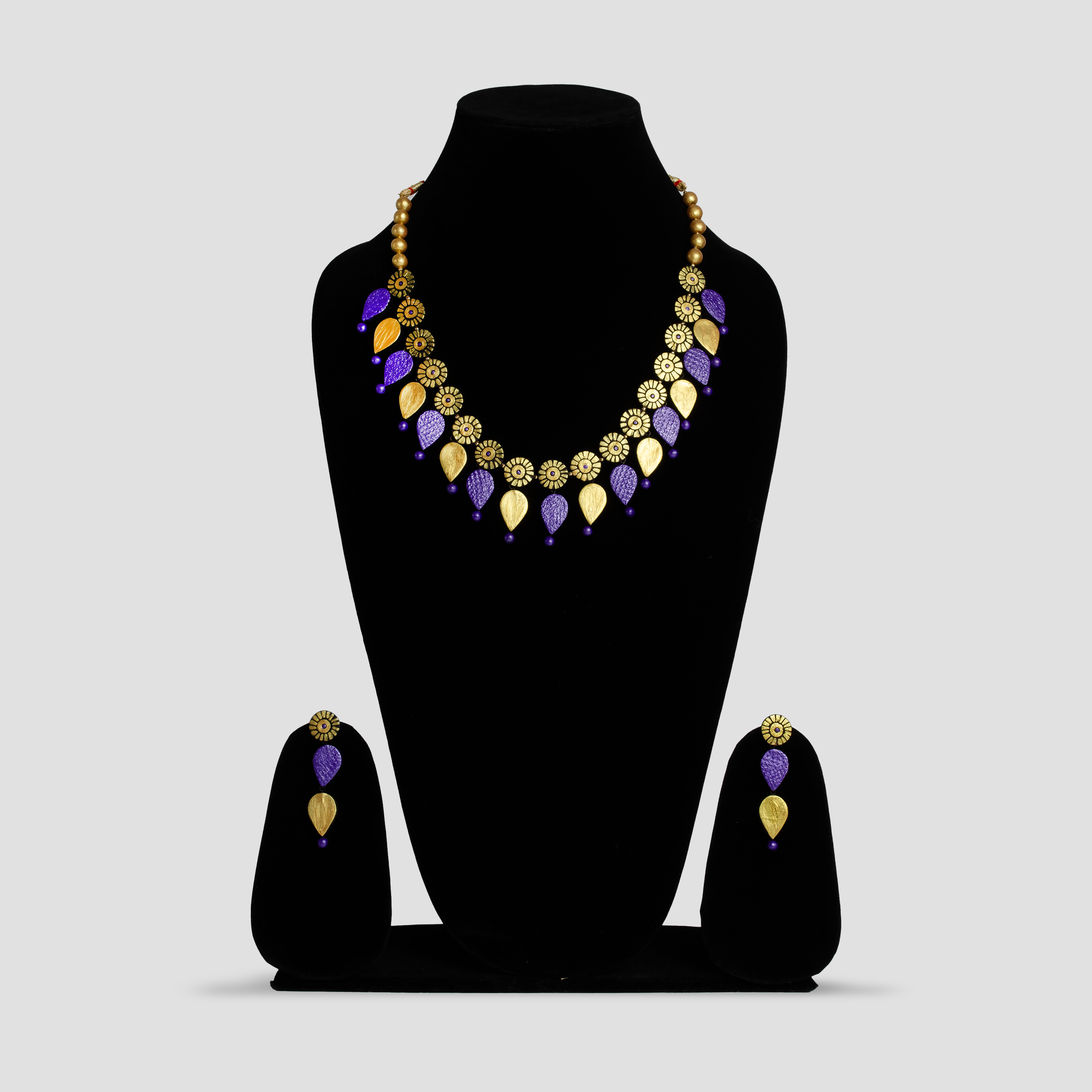 House of Kraft - Wholesale Jewelry Set - Water Droplet Jewelry Set | Clay Jewelry | Purple Jewelry22