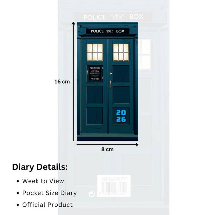 Danilo Promotions Ltd – wholesale Journal/diary – DOCTOR WHO 2026 SLIM DIARY3