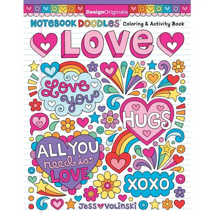Coloring Book - Notebook Doodles Love for wholesale by Wellspring