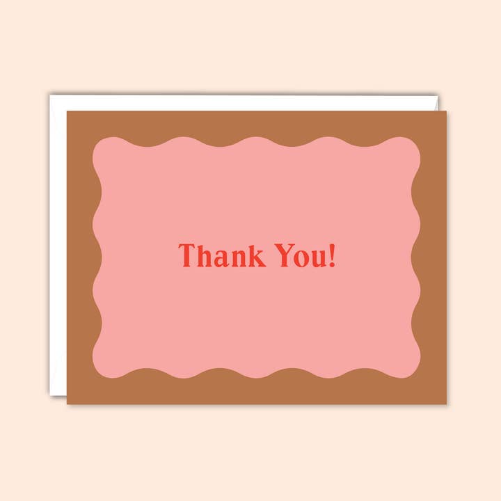 Wavy Frame Thank You Greeting Card for wholesale by MELLOWWORKS