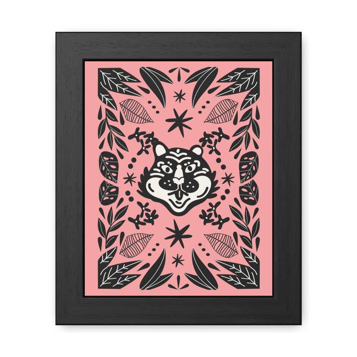Mirror 3 - Whimsical Wolf Framed Poster - Playful Nature-Inspired Wall Art for wholesale by Donkey Laserbeam