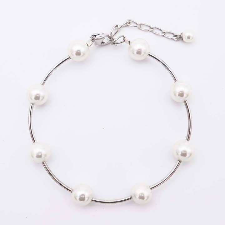 Armband mit mallorquinischen Perlen — 8 mm — Länge 18 cm für den Großhandel von France Perles