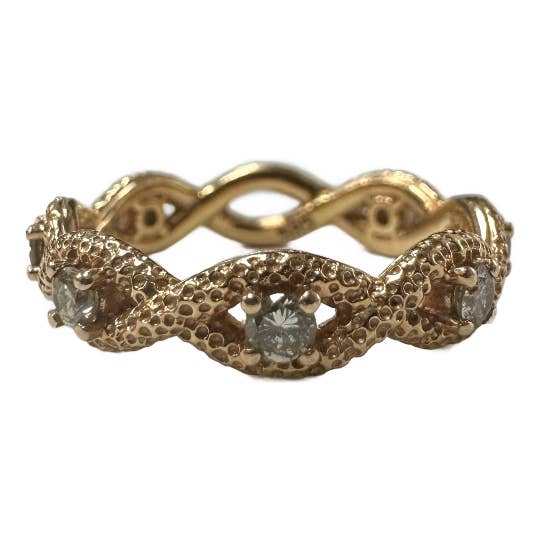 14k roséguld diamantband med kontinuerlig oändlighetsmotiv för wholesale av Rex Parsa Jewelry