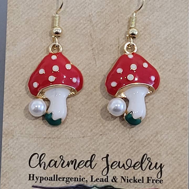 Con-Quest Crafts – Conjunto de joias por atacado – Brincos, Colares e Puxadores de Zíper de Cogumelos e Seta15