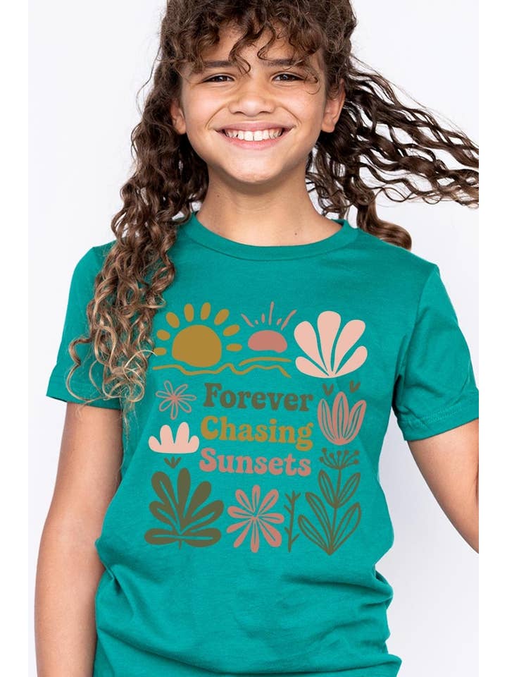 Pink Irene Wholesale - Wholesale Shirt - Women's - Forever Chasing Sunsets Kids Graphic Tee5