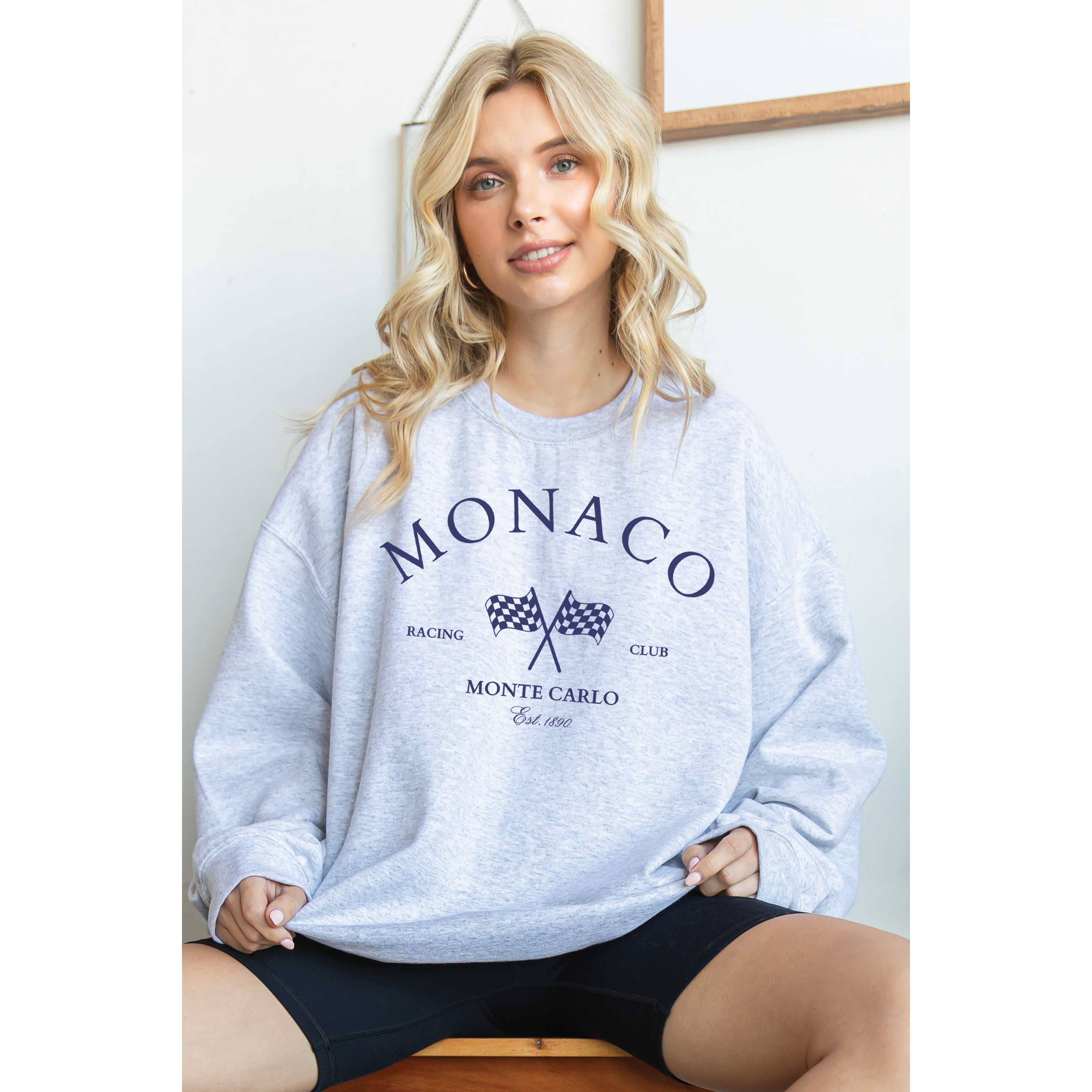 BLUME & CO. - Wholesale Graphic Sweatshirt - Women's - MONACO RACING CLUB Oversized Graphic Sweatshirt0