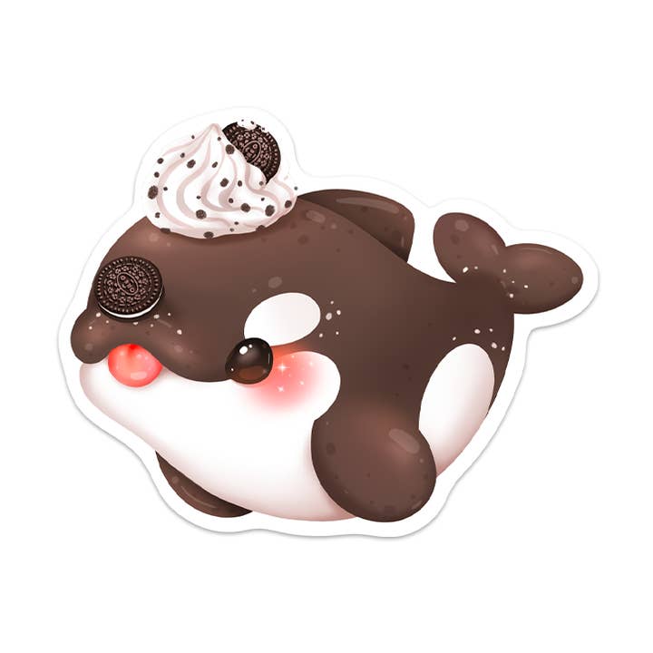 Chokolade-sandwich-kiks Orca vandtæt vinylklistermærke for engroshandel hos Meowashi Studio