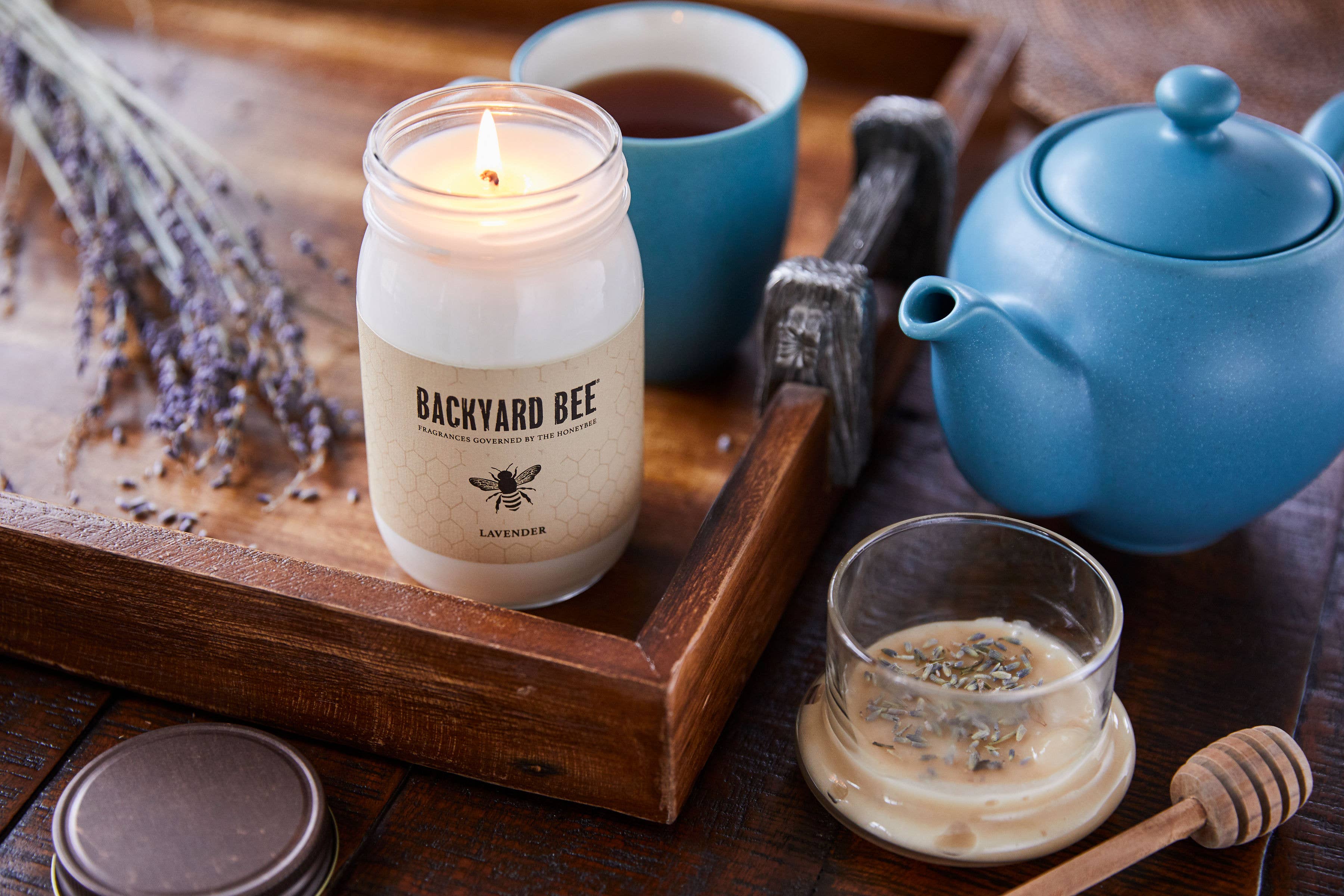 Backyard Bee - Wholesale Jar/Filled Candle - Lavender Almond Citrus Jar Filled Candle