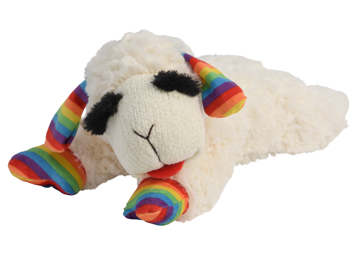 Playful Tail - Wholesale Pet Plush Toy - Dog - Multipet Rainbow Lamb Chop Plush Dog Toy0
