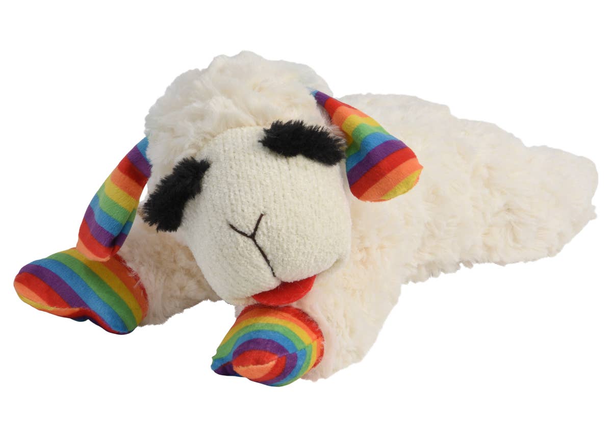 Playful Tail - Wholesale Pet Plush Toy - Dog - Multipet Rainbow Lamb Chop Plush Dog Toy