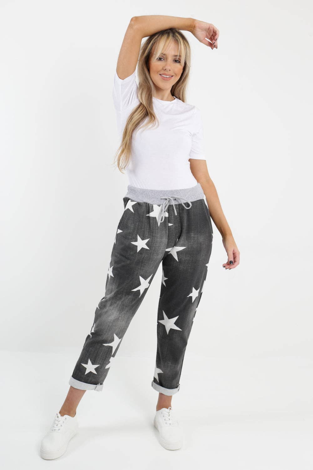 Miss Bold – wholesale Byxor - Dam – Italienska stjärntryckta fickor Bomullsbyxa för damer4