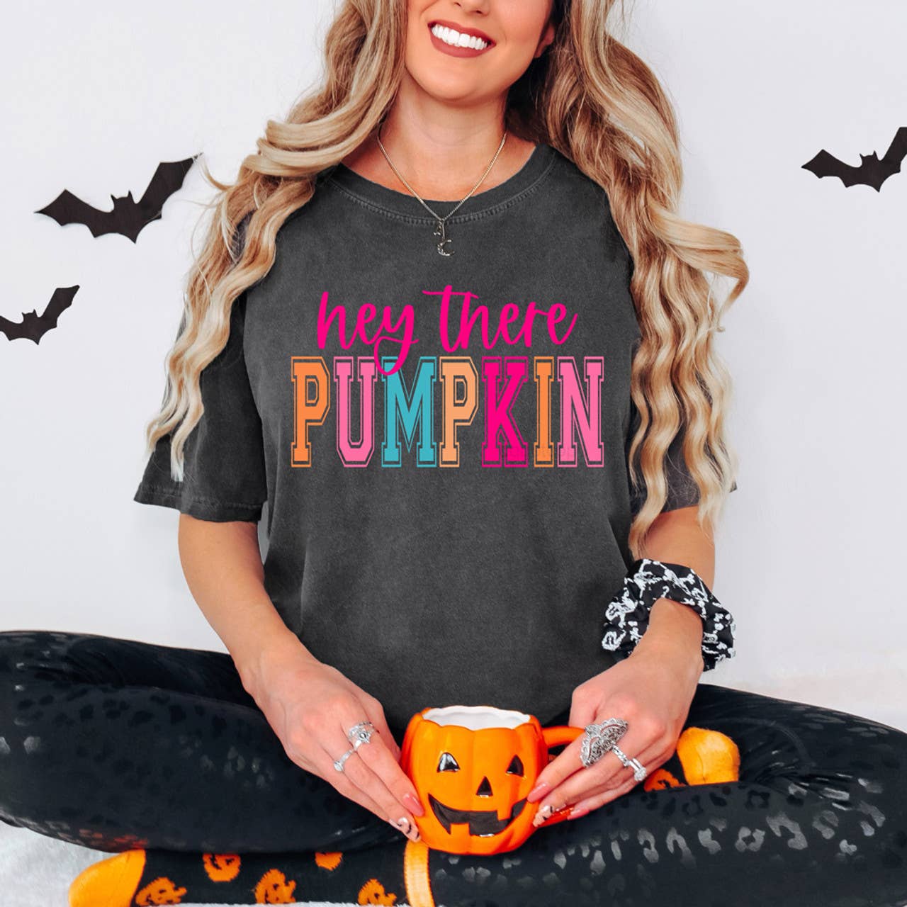Trendy Transfers - Wholesale Sublimation Transfer - Colorful Hey There Pumpkin DTF Heat Transfer
