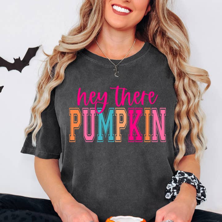Trendy Transfers - Wholesale Sublimation Transfer - Colorful Hey There Pumpkin DTF Heat Transfer0