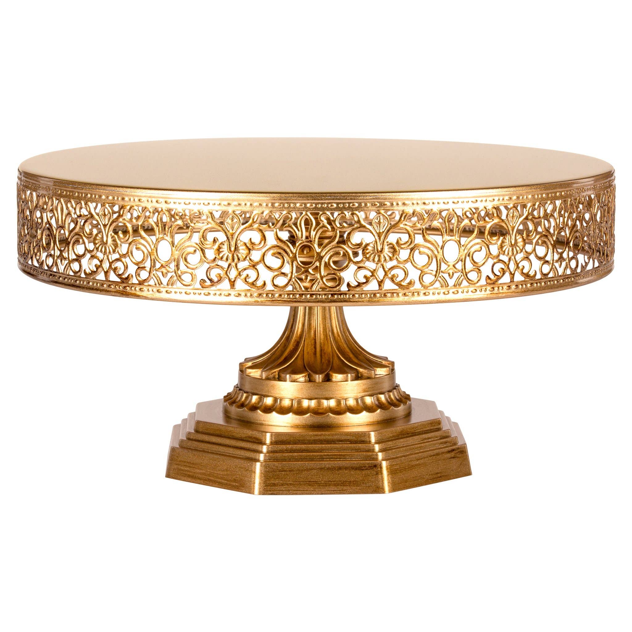 Amalfi Decor - Wholesale Cake Stand - 12 Inch Vintage Round Metal Wedding Cake Stand - Gold0