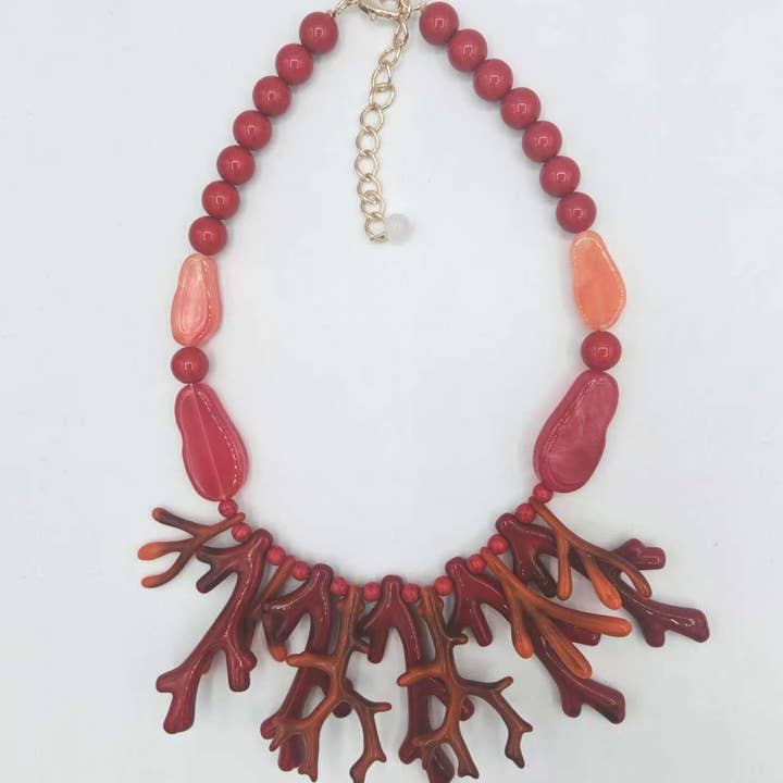 LORIANE CREATION - Wholesale Beaded/Pearl Necklace - Short acrylic necklace NK20231109-5MN2