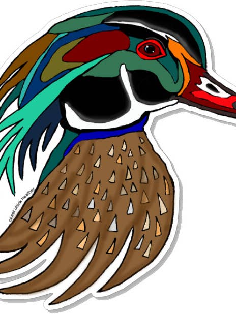 Drake the Duck Waterproof Sticker for wholesale by Coast Chick Heather Jordan