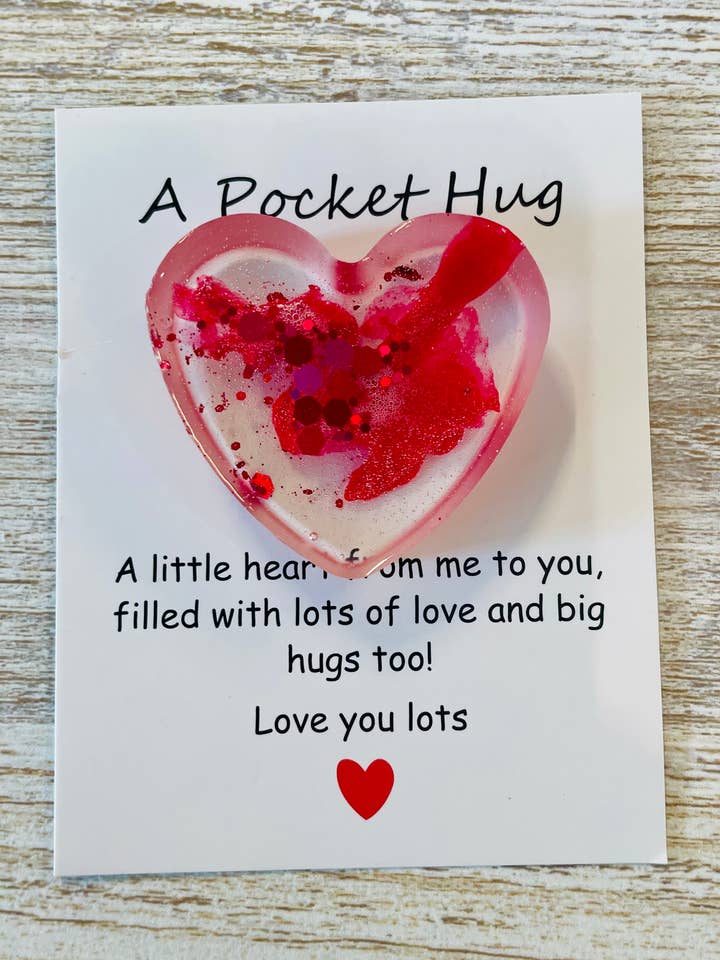 Pocket Heart Hug Bestie Hug Cards - Thinking of You for wholesale by Flow Art Studios