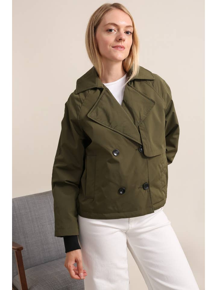 Attrait Paris – wholesale Trench coat – Women’s – Waterproof short trench coat with padding and cuff10