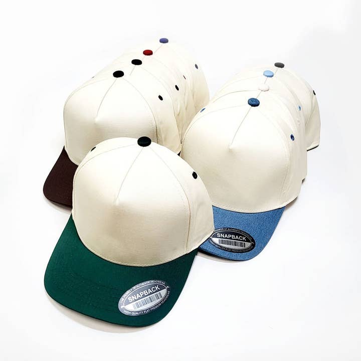 Tan Color Base Two Tone Snapback Hat for wholesale by Funteze