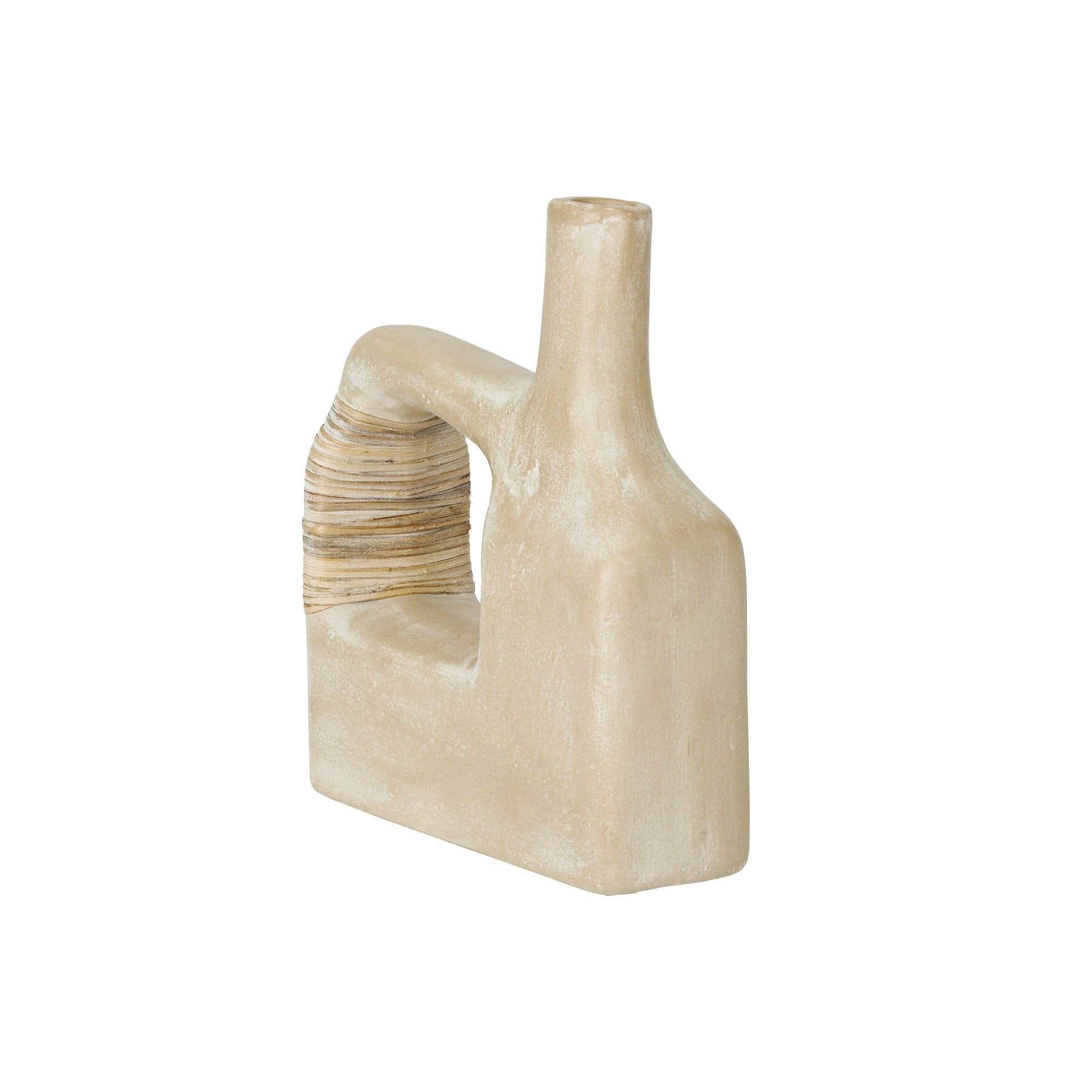 Cream Sarafay Large Ecomix Cane Vase for wholesale on Faire3