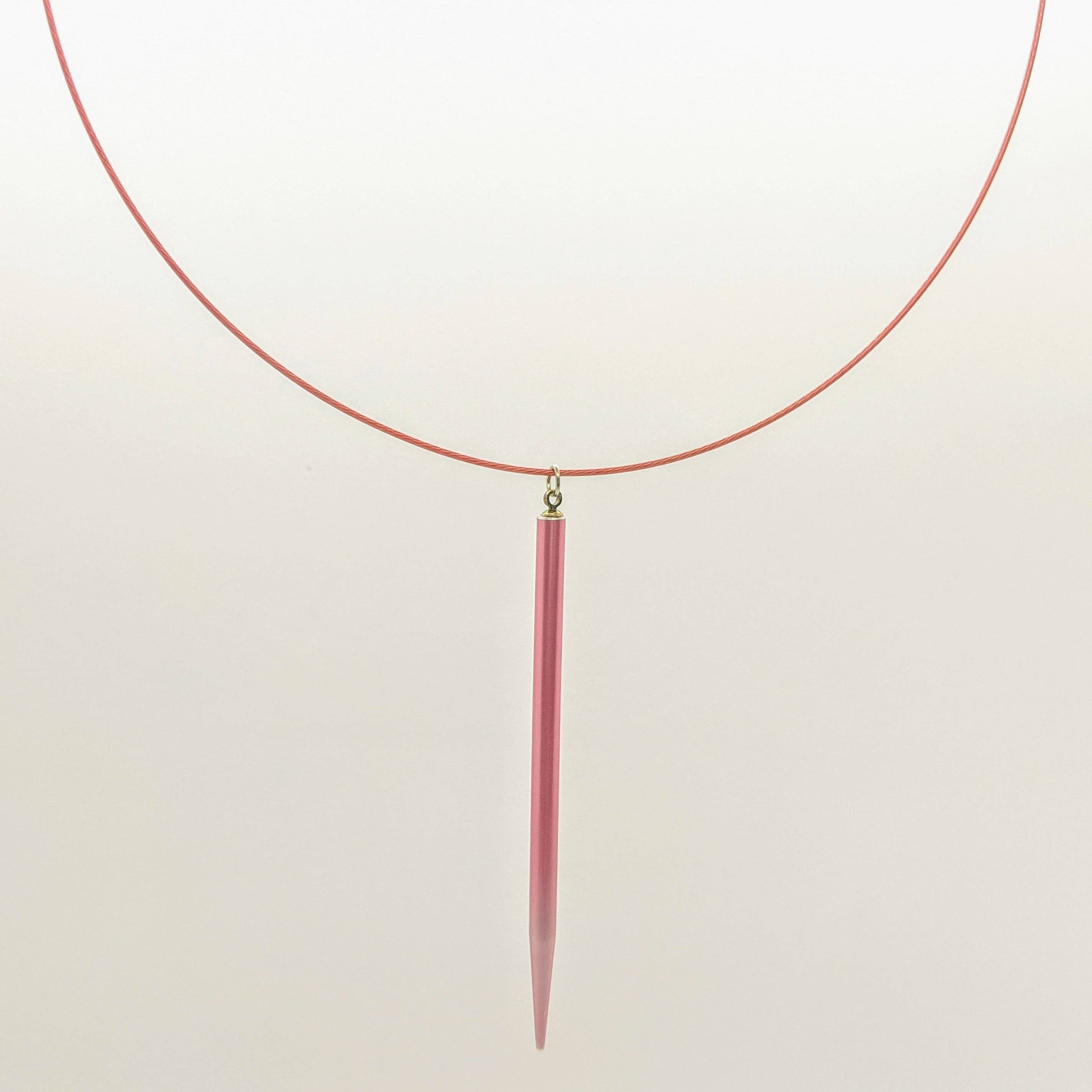 Amy Pfaffman Jewelry - Wholesale Individual Charm/Pendant - Pointed knitting needle pendant on cable0