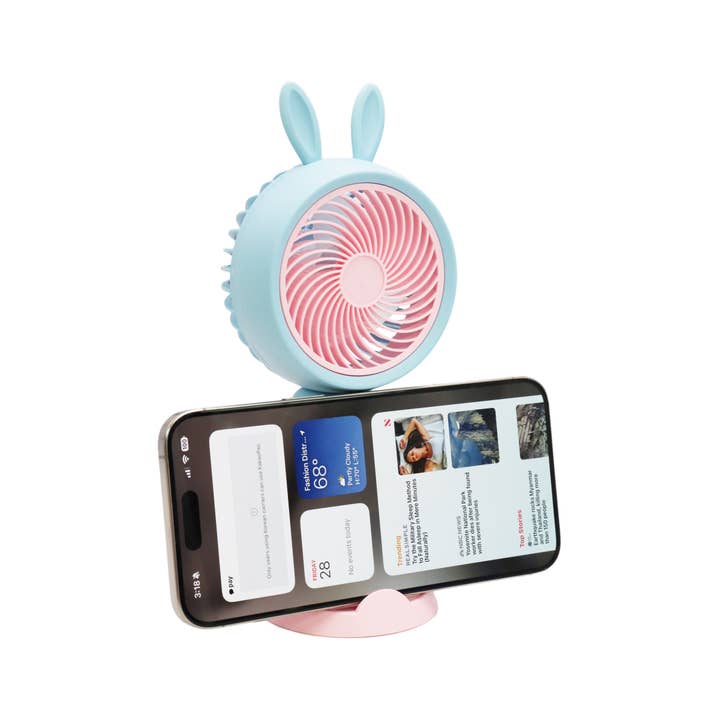 Cap Zone – wholesale Elektrisk handfläkt – Bunny Ear Matte Pastell Handhållen Elektrisk Fläkt - 12 st6