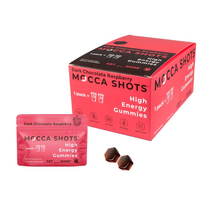Seattle Gummy Company – Engroshandel Kosttilskud og vitaminer – Mocca Shots Chokolade Hindbær Koffein Gummy |12-Pack3