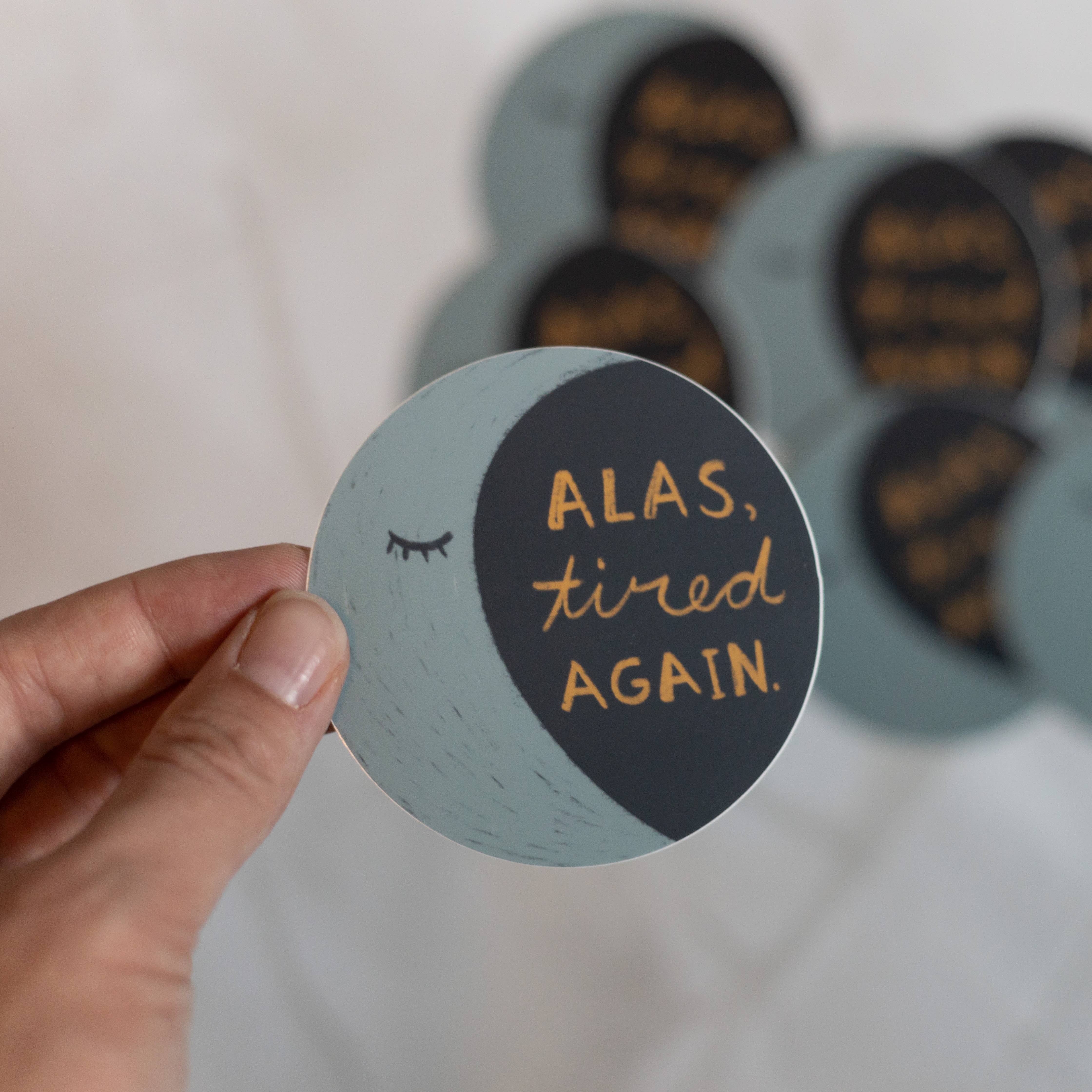Omie Oh My! - Wholesale Sticker - Alas, Tired Again Moon Vinyl Sticker1