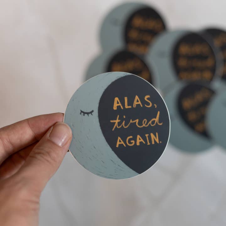 Omie Oh My! - Wholesale Sticker - Alas, Tired Again Moon Vinyl Sticker1