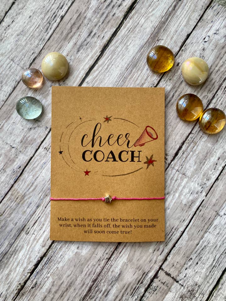Cheer coach wish bracelet, Team gift for wholesale by Lillydesigncrafts