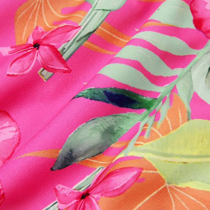 Hot Pink Mommy and Me Matching Rompers Tropical Floral Jumpsuits for wholesale on Faire