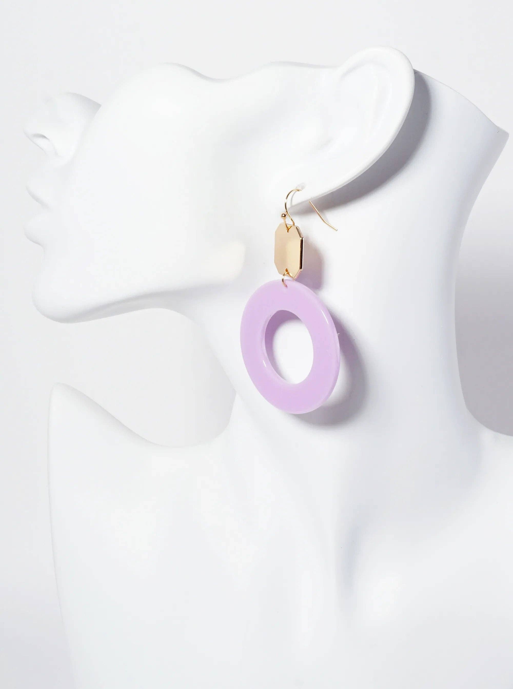 Wild Honey - Wholesale Dangle Earrings - Geometric Acetate Circle Octagon Dangle Earrings1