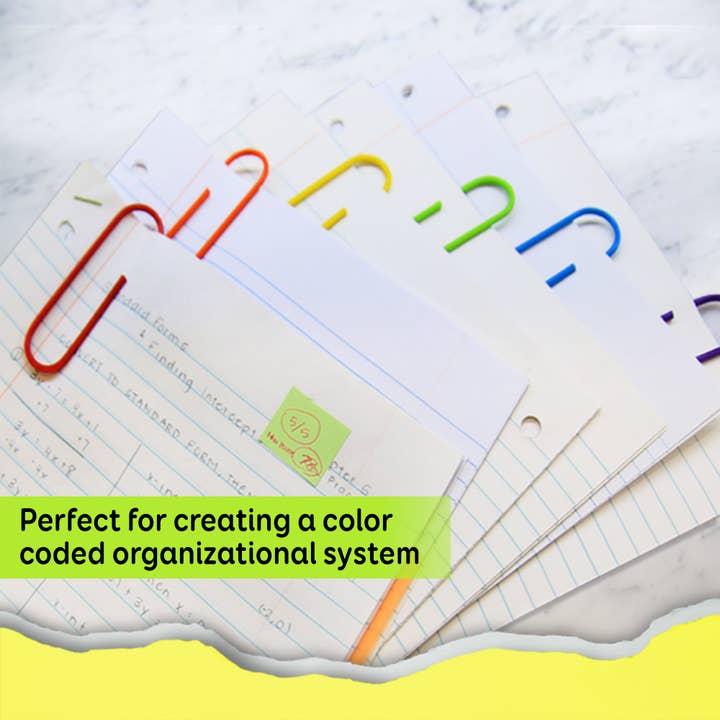 Luna Office Supply - Everyday Essential - Wholesale Paperclip - Mega (100mm) Color Paper Clips (10/Pack)3