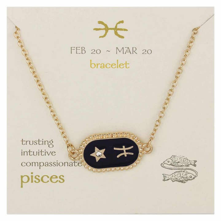 Pisces Medallion Gold Bracelet for wholesale by ZAD