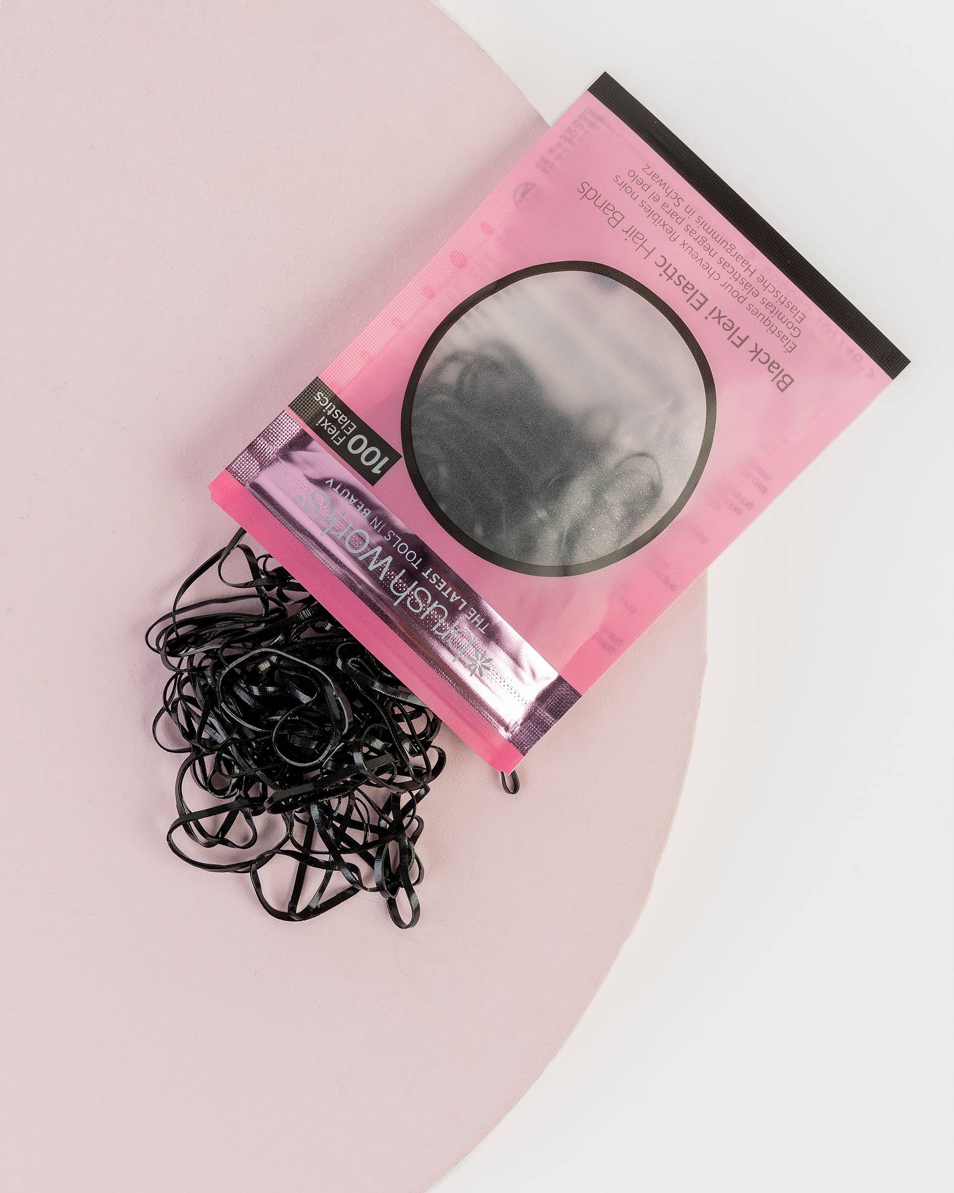 Soinvogue – wholesale Hair tie – Brushworks Black Flexi Elastic Hair Bands - 100 Pieces3