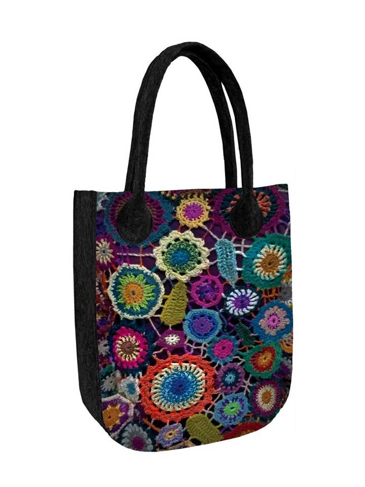 Bolsa de compras de feltro Mona Bertoni City Line Antracite por atacado de IngrossoBertoni by INCI Srl