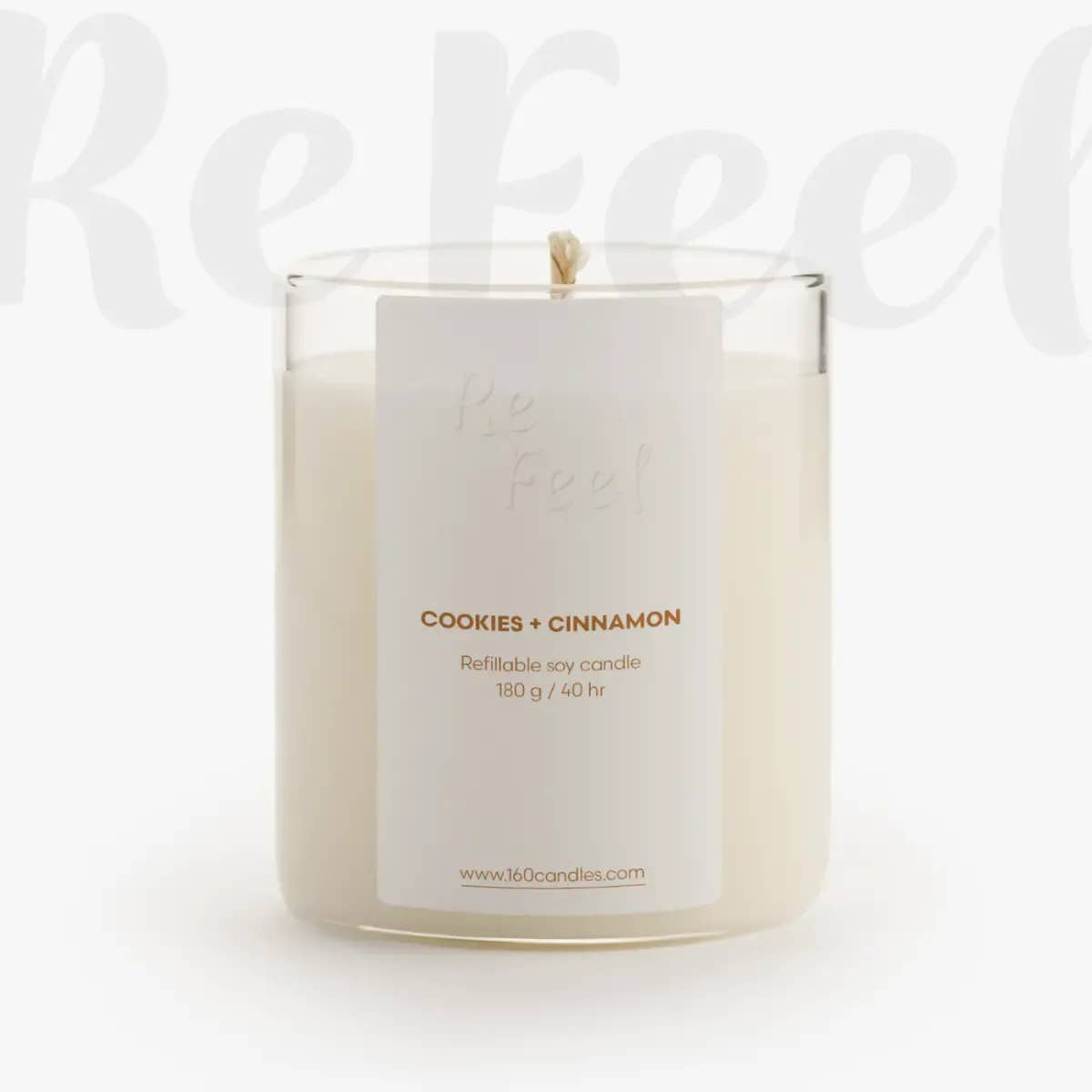 160candles.com - Wholesale Jar/Filled Candle - ReFeel refillable soy candle / cookies+cinnamon