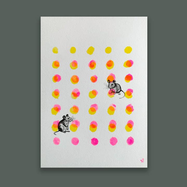 Art Print/Mice/A5/Plant Dye for wholesale by Togethery