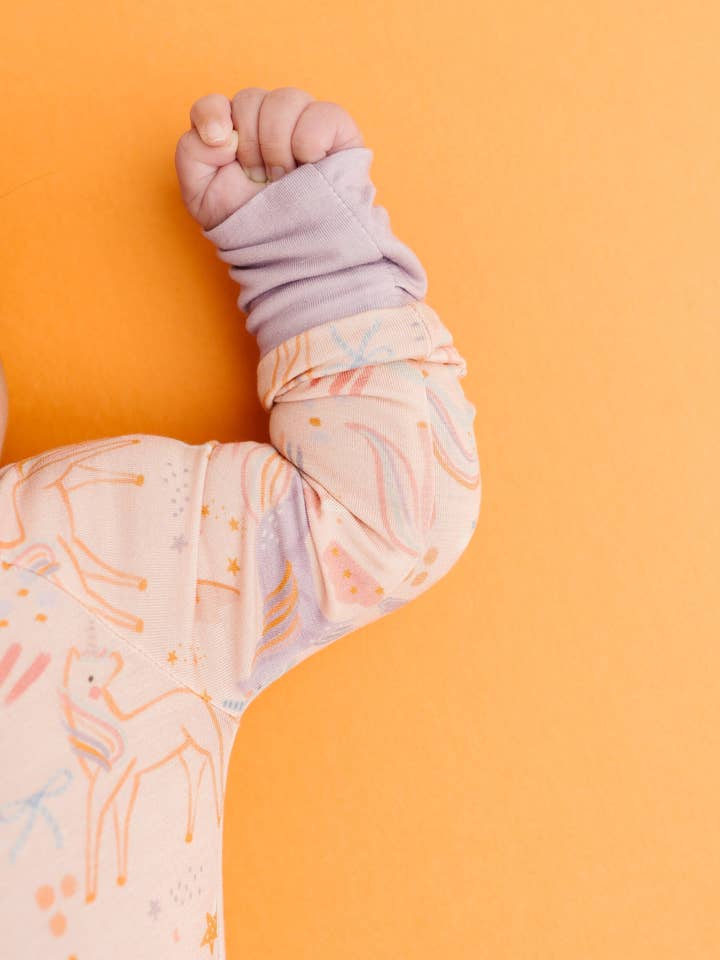 Little One Shop - Wholesale Sleepsuit - Baby - Stardust Unicorns Bamboo Sleeper3