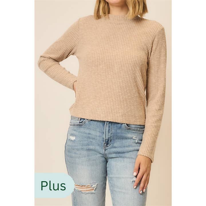 Cozy Casual, Inc. - Wholesale Knit top – Women's - Brushed Rib Mock Neck Long Sleeve Top 4