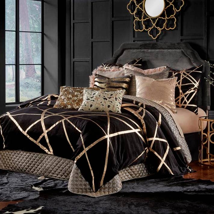 Rica Black and Gold Duvet Cover for wholesale by Cloud 9 Design
