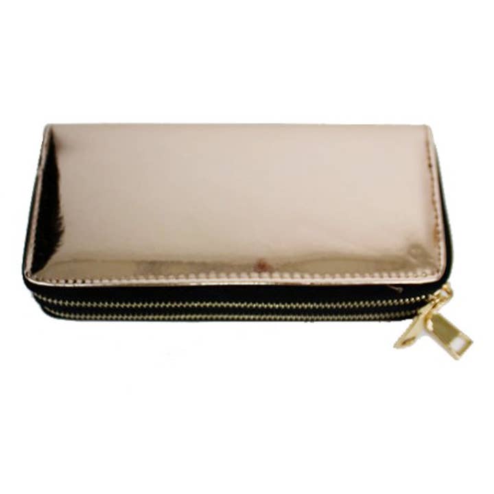 Cap Zone - Wholesale Wallet - Women's - Double Zipper Metallic Wallet8