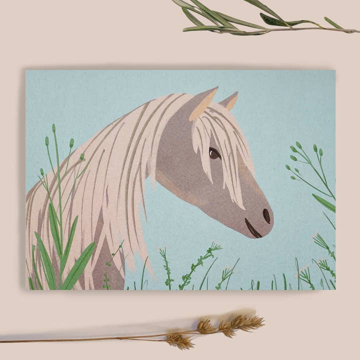 Kinderkarte / Postkarte Pferd/ Motiv handgemalt / nachhaltig für den Großhandel von Elena Klein