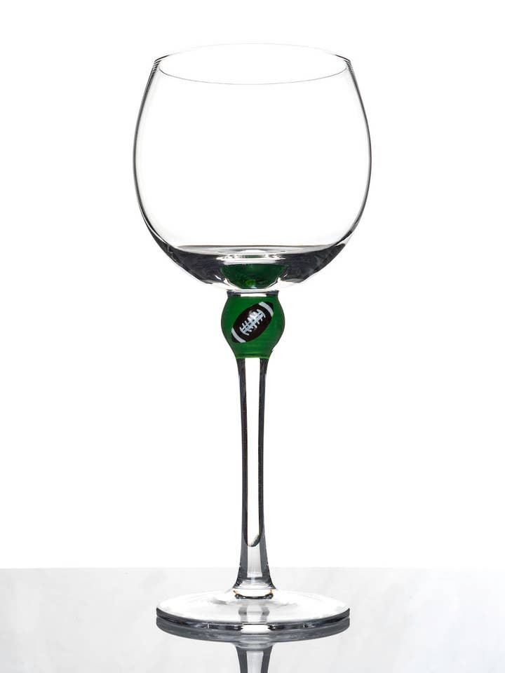 Football Wine Glass (4 Pack) for wholesale by The Giving Glass