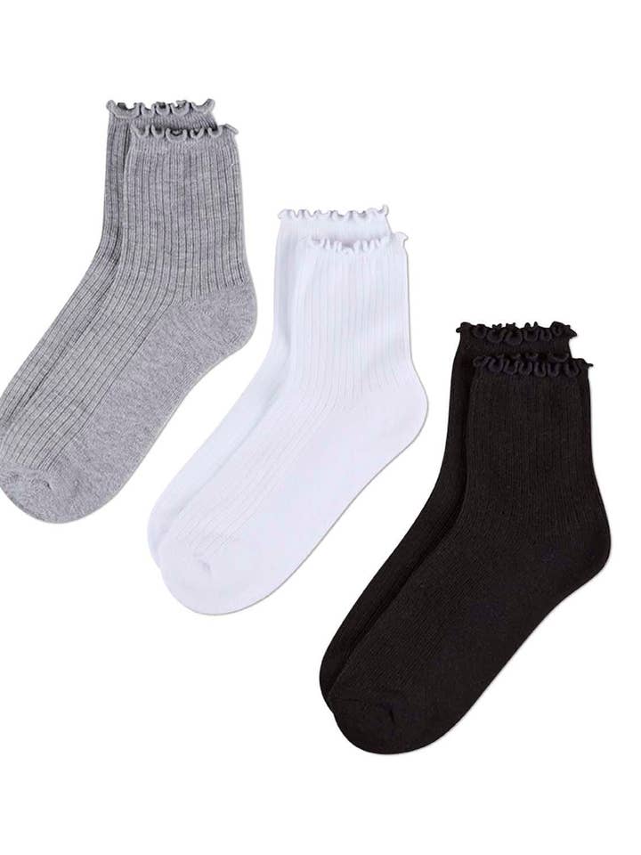 Infinity Classics International Inc. - Wholesale Socks - Women's - Ribbed Picot Cuff Cotton Quarter Sock 6 Pr Pack0