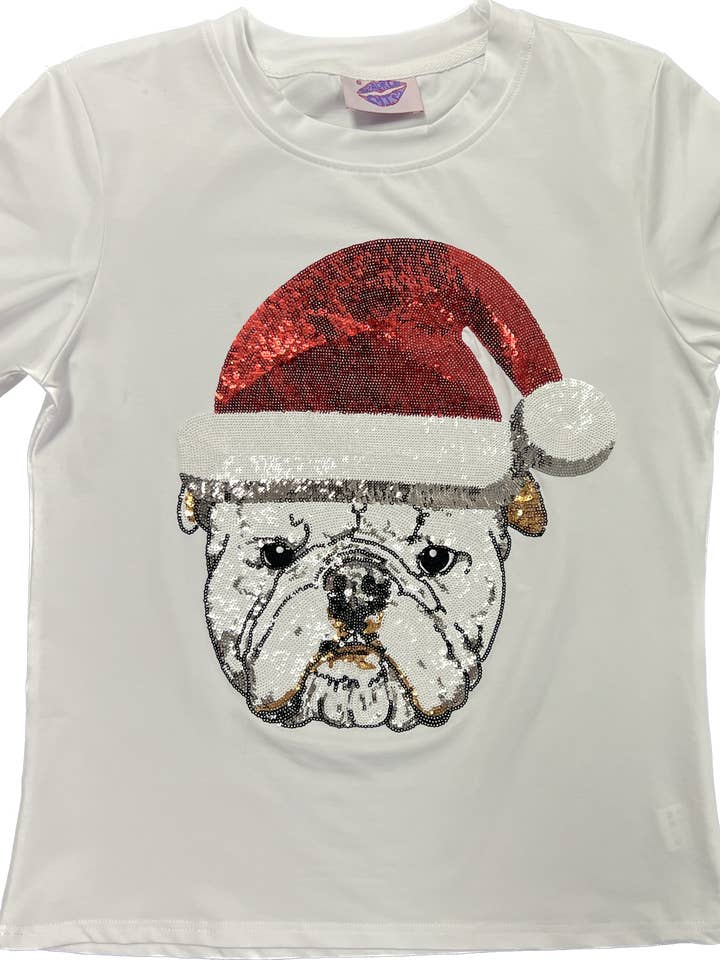 T-shirt Bouledogue de Noël pour la vente par Sparkle City