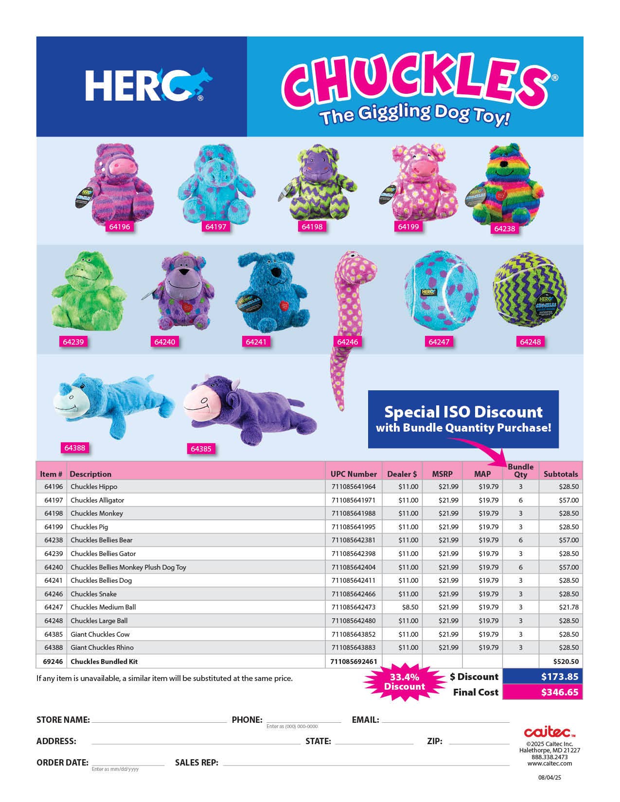 Caitec Inc - Wholesale Pet Plush Toy - Dog - Chuckles Bundle0